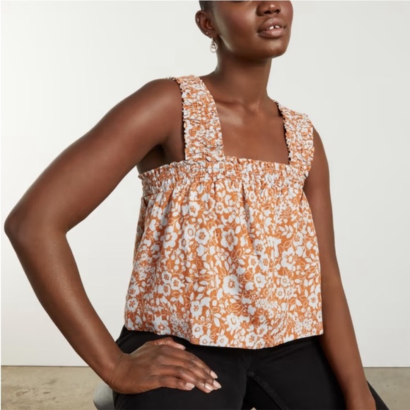 Everlane Tops - Everlane Womens Floral Smocked Linen Cami Top. Size XS.